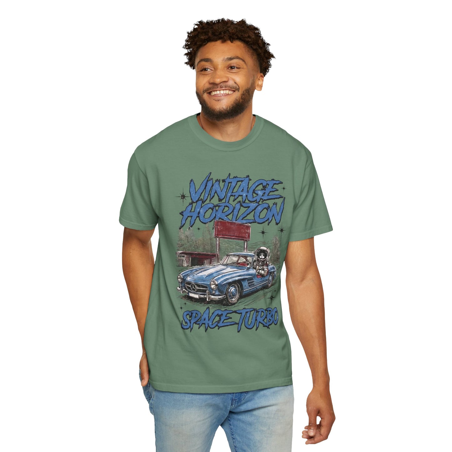 Vintage Horizon Space Turbo T‑Shirt — Retro Car Graphic Tee