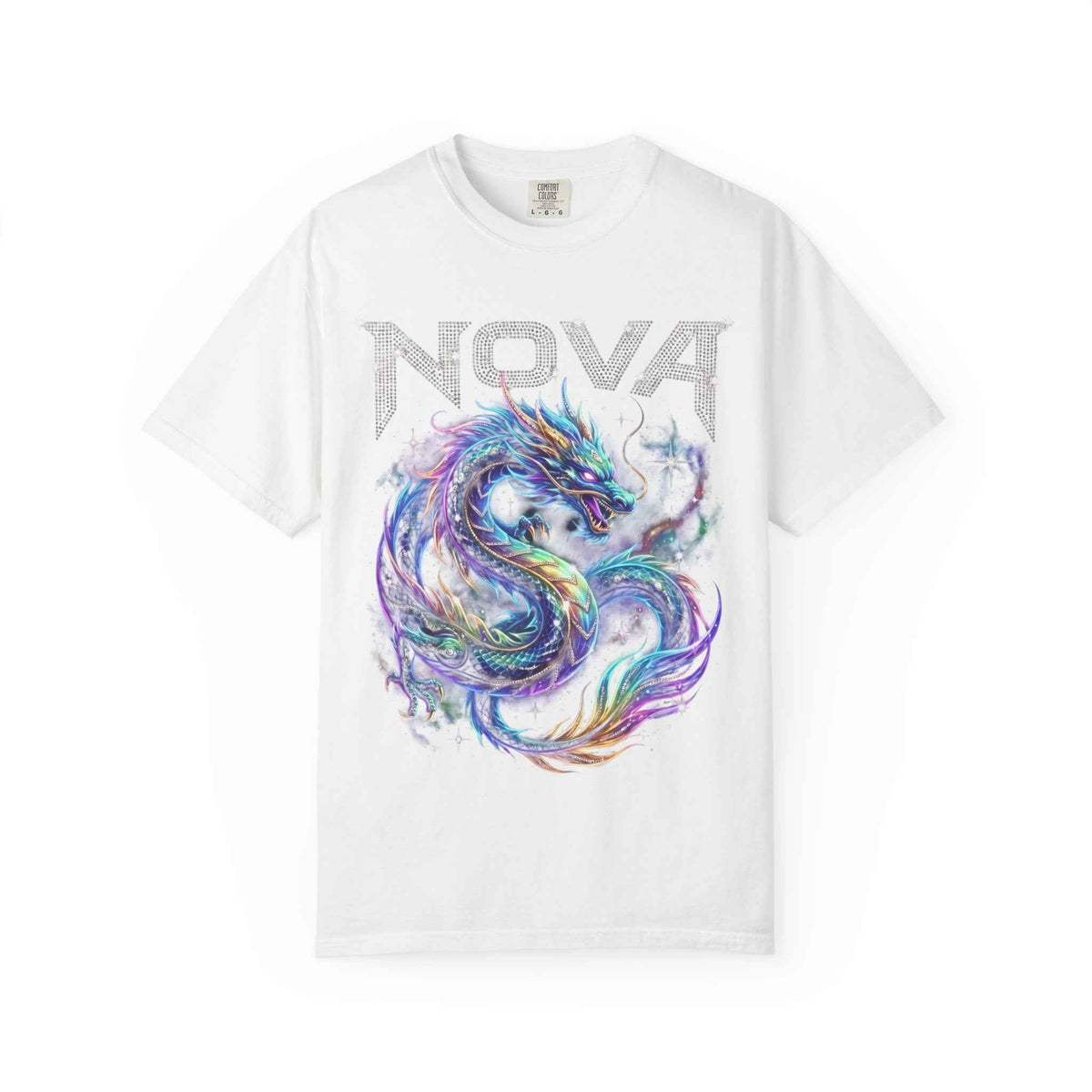 Retro Y2K Nova Celestial Dragon Graphic Tee - Heavyweight Cotton