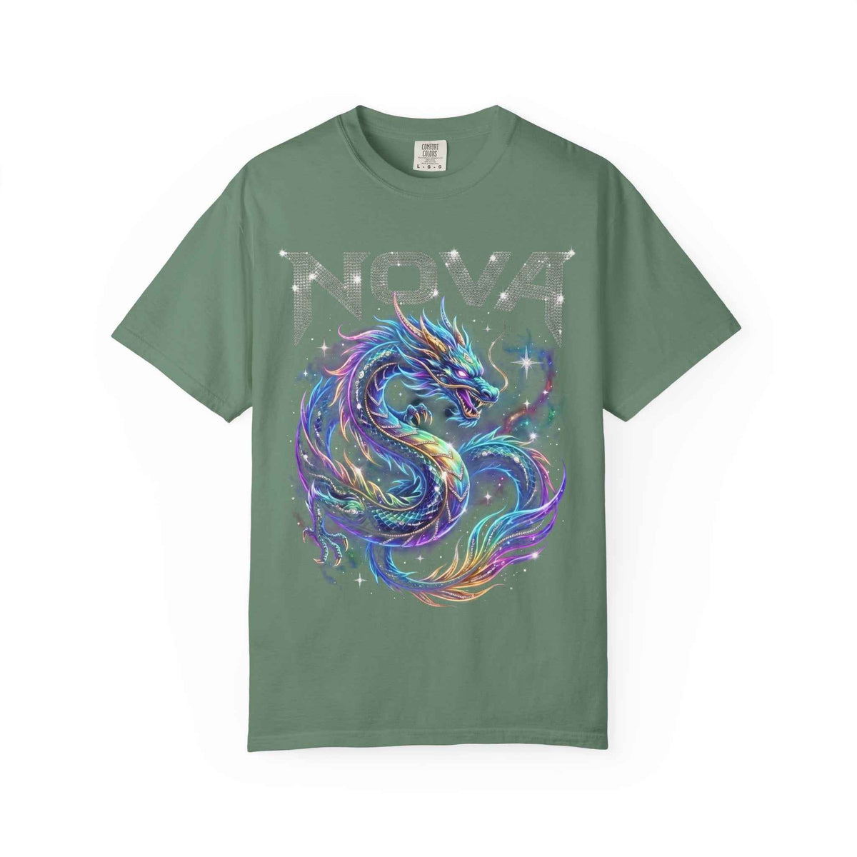 Retro Y2K Nova Celestial Dragon Graphic Tee - Heavyweight Cotton