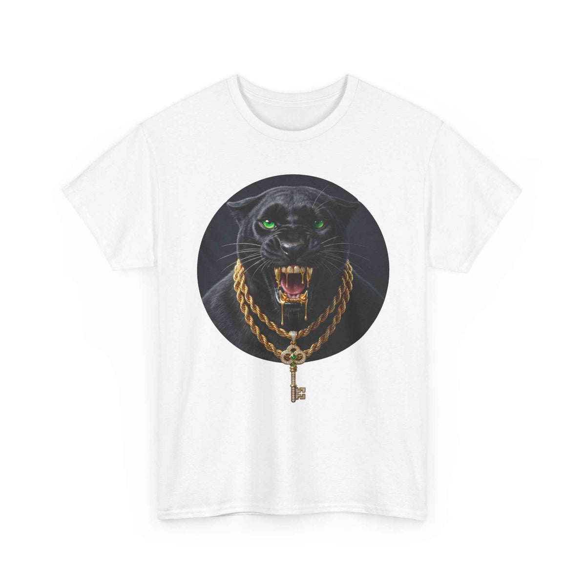 White Iced Out Panther Graphic Tee - Premium Heavy Cotton Streetwear