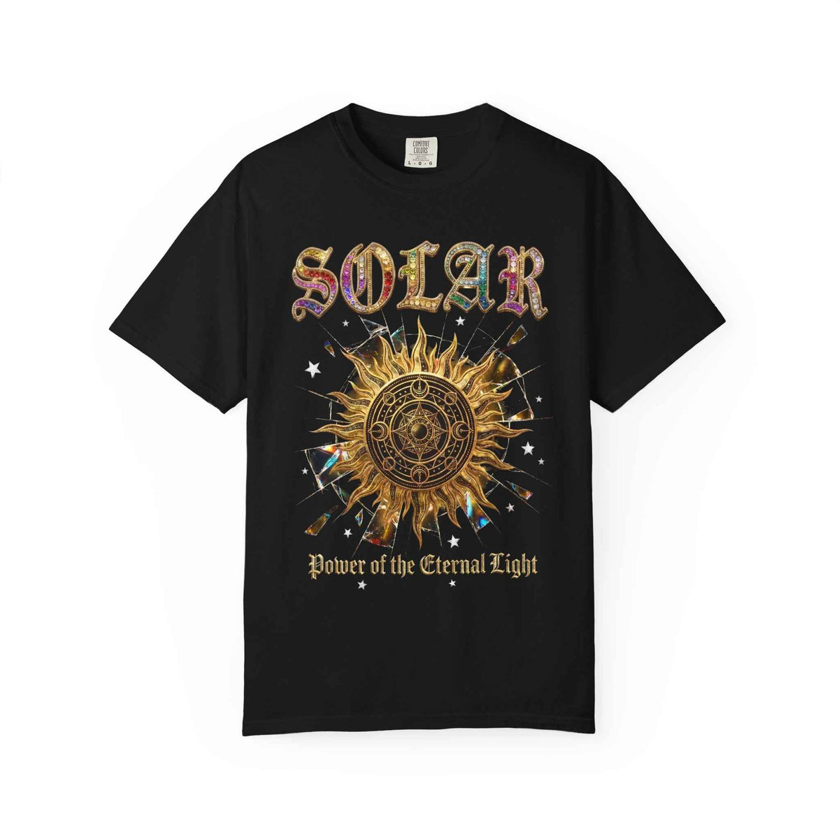 Vintage Sun Print Graphic T-Shirt - Retro Solar Symbol Design