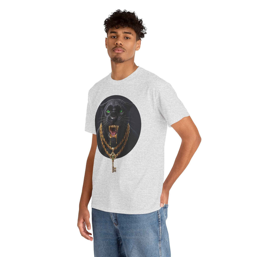 White Iced Out Panther Graphic Tee - Premium Heavy Cotton Streetwear
