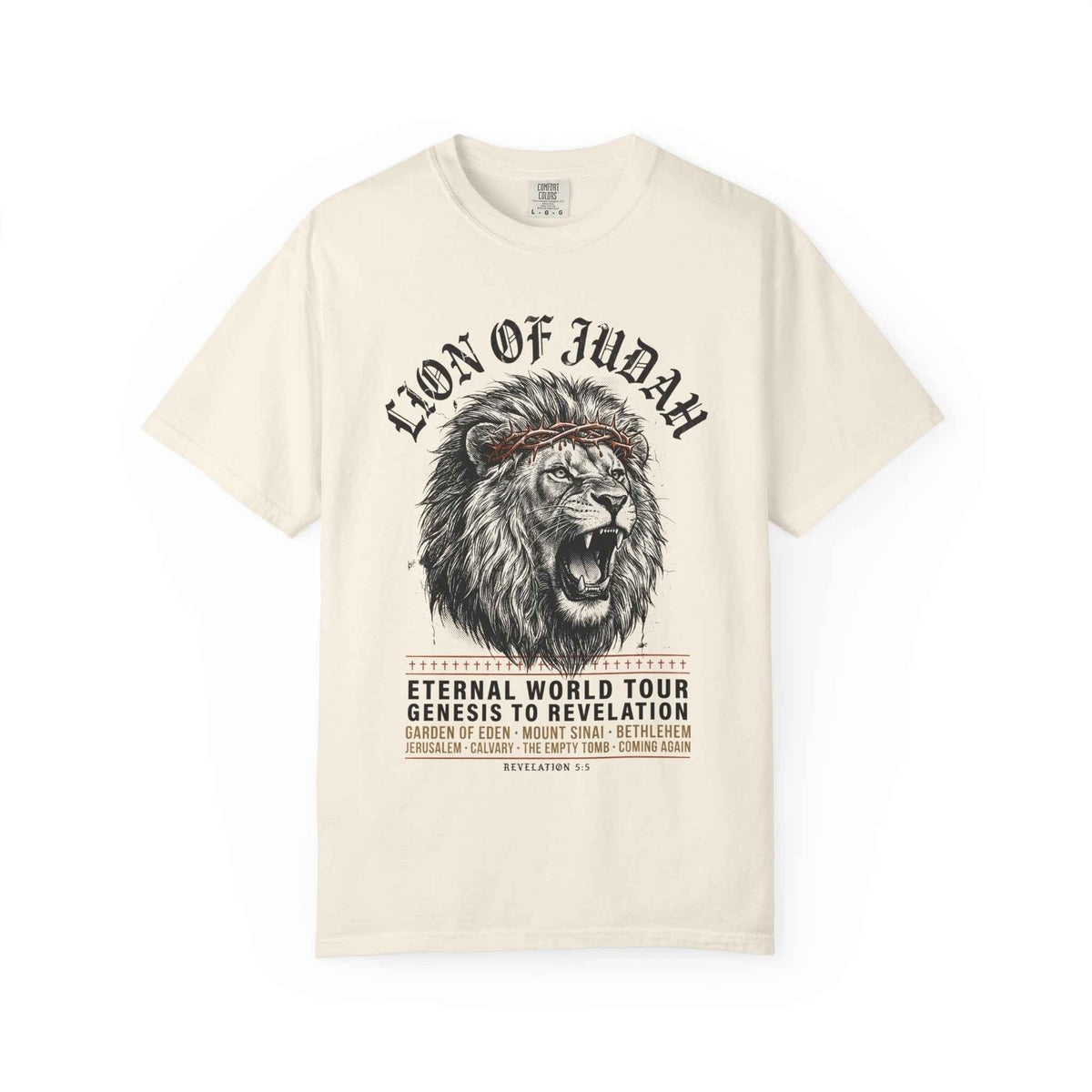 Vintage Lion of Judah Christian Tour Shirt - Heavyweight Comfort Colors Tee