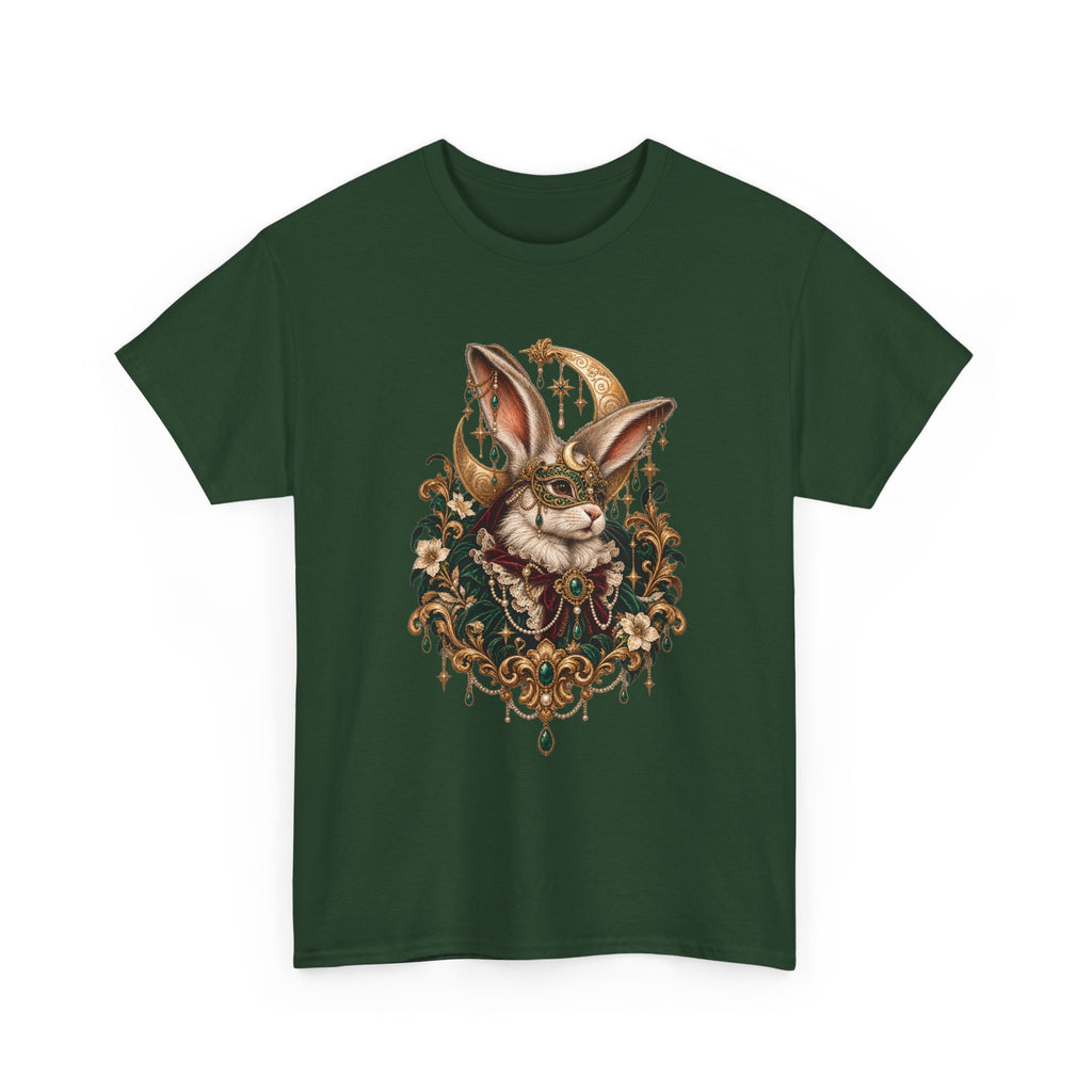Velvet Masquerade Rabbit Graphic Tee | Gothic Baroque Bunny Shirt | Gildan 5000