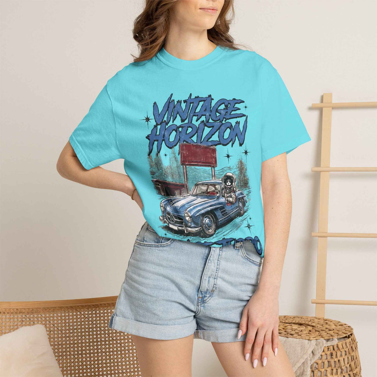 Vintage Horizon Space Turbo T‑Shirt — Retro Car Graphic Tee