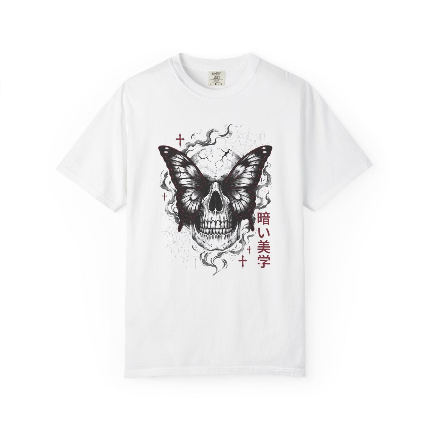Skull Butterfly T-Shirt — Dark Aesthetic "暗い美学" Graphic Tee