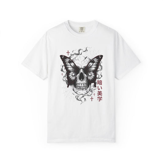 Skull Butterfly T-Shirt — Dark Aesthetic "暗い美学" Graphic Tee