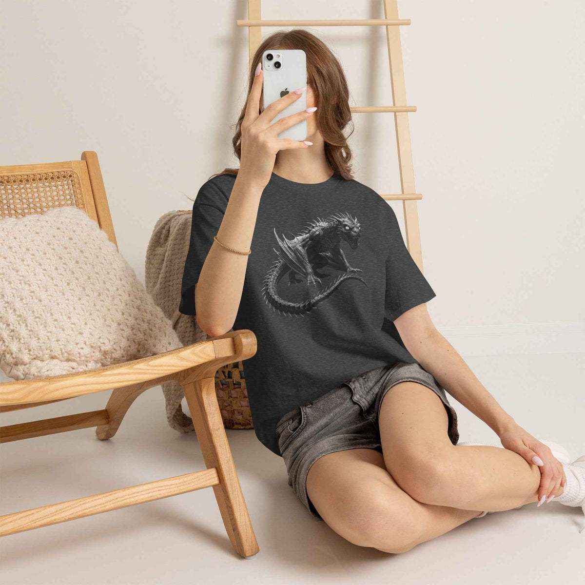 Fierce Dragon Graphic Tee - Dark Fantasy Streetwear Tee