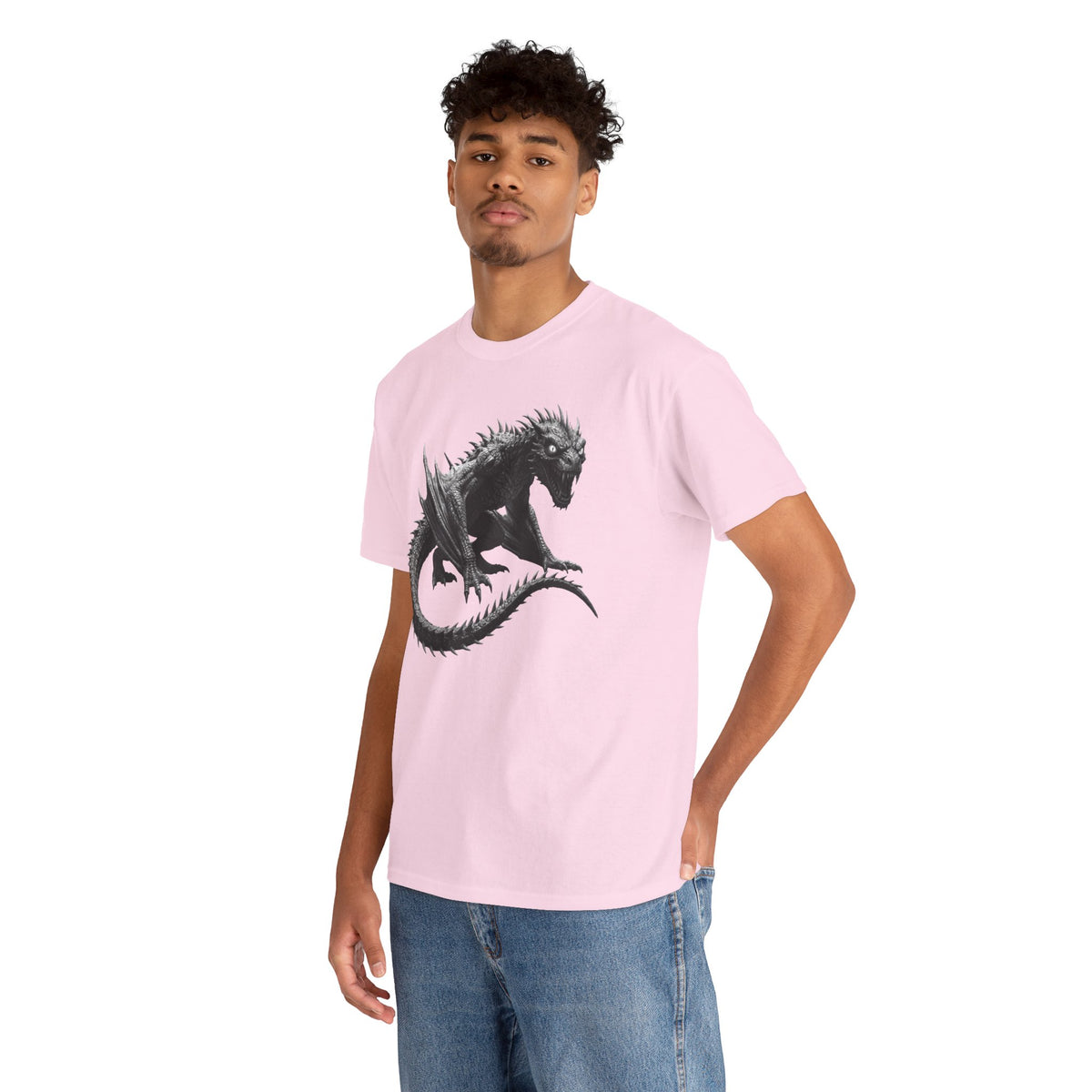 Fierce Dragon Graphic Tee - Dark Fantasy Streetwear Tee