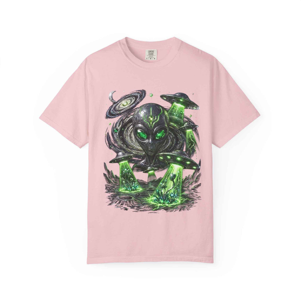 Cyberpunk Cosmic Monster Tee - Green Neon Harajuku Y2K Statement Shirt