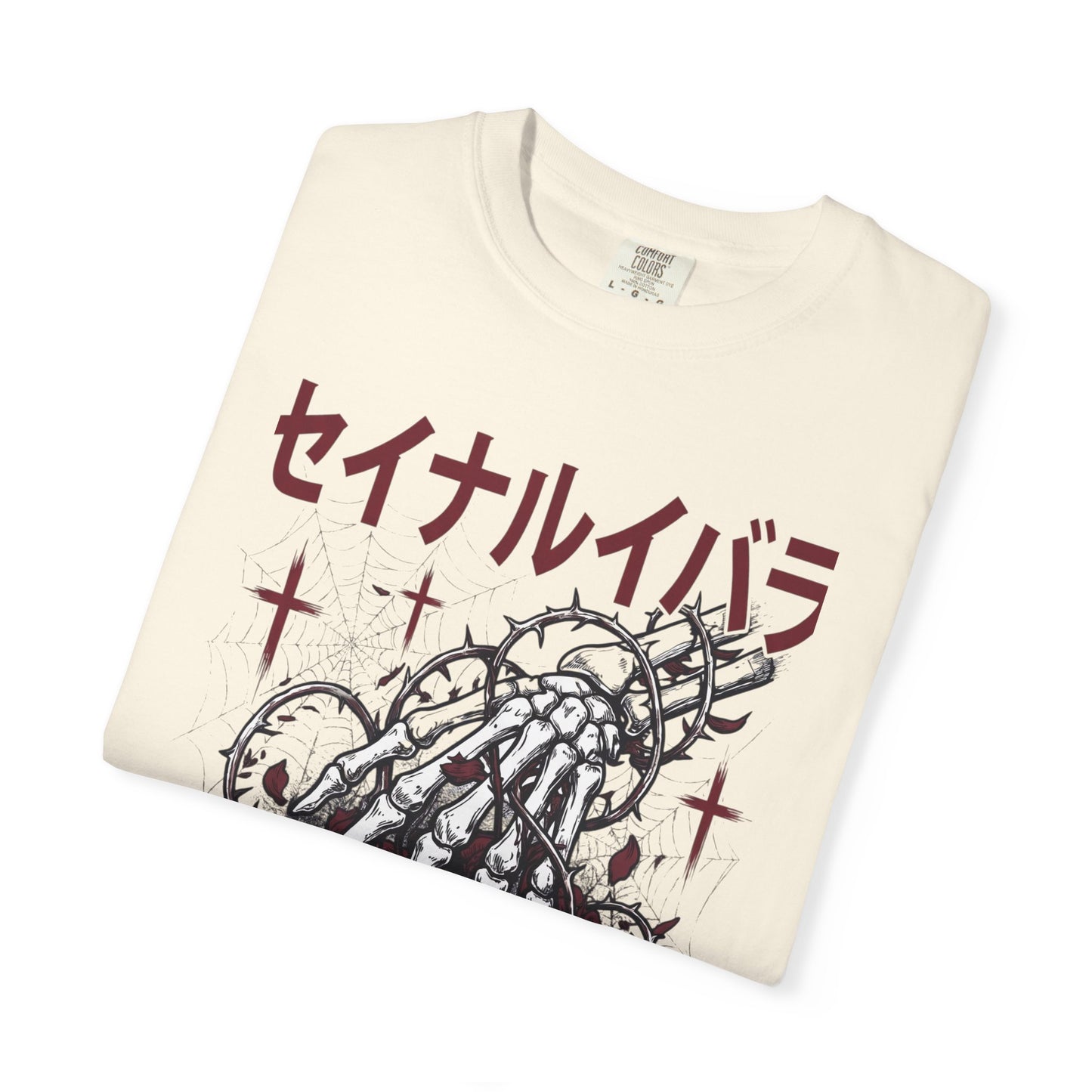 T-Shirt — Sacred Thorn Skeleton Hands Graphic Tee (セイナルイバラ)