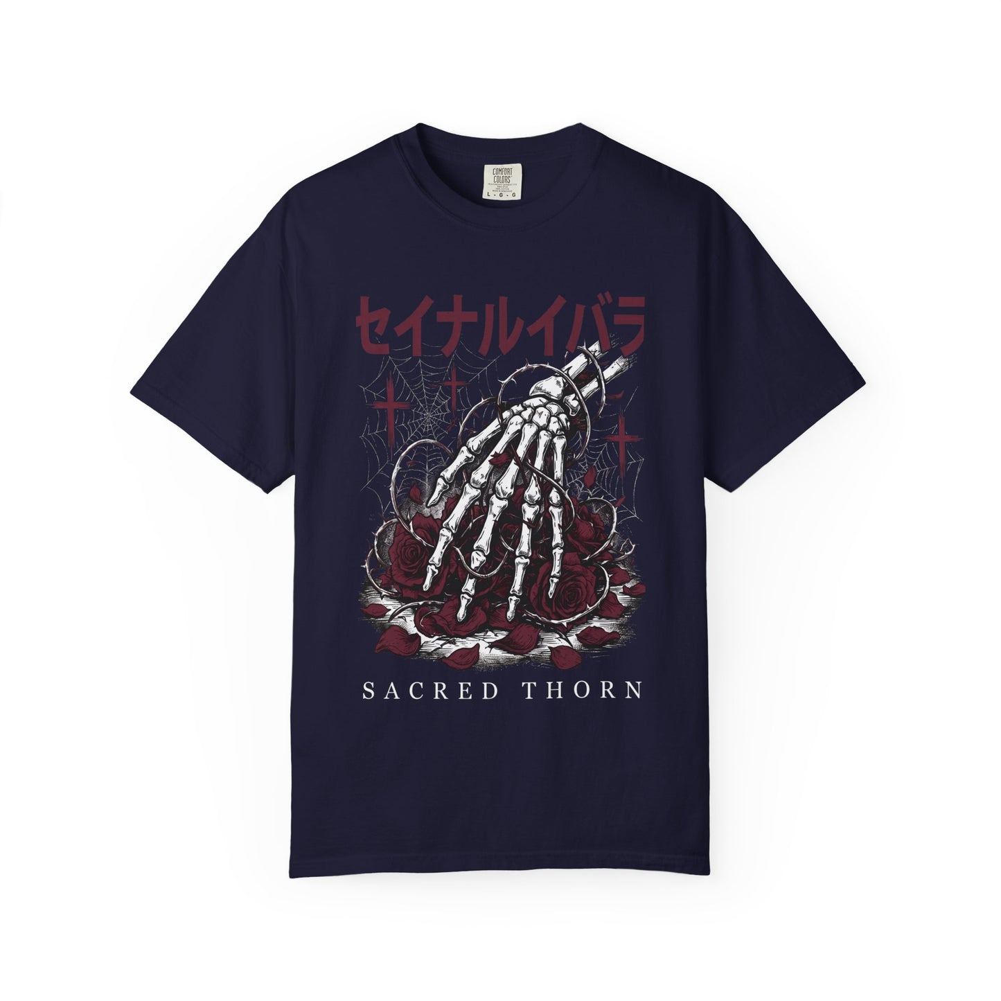 T-Shirt — Sacred Thorn Skeleton Hands Graphic Tee (セイナルイバラ)