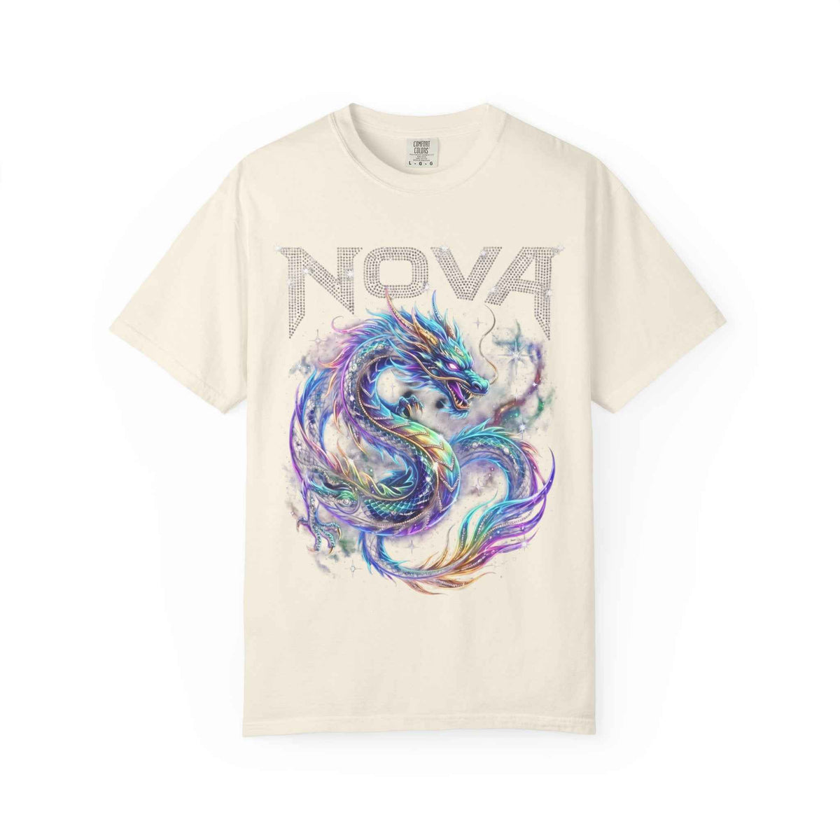 Retro Y2K Nova Celestial Dragon Graphic Tee - Heavyweight Cotton