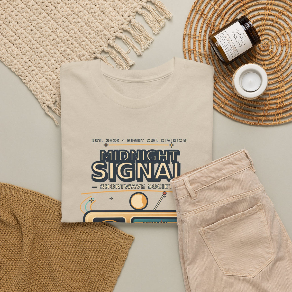 Midnight Signal Shortwave Society Tee | Vintage Ham Radio Operator Graphic Shirt | Gildan 5000