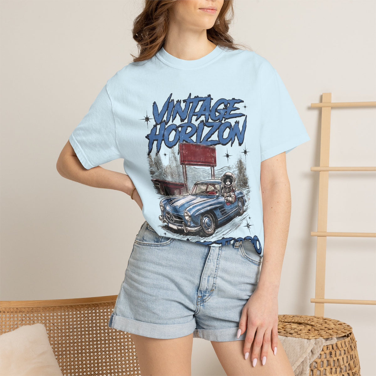 Vintage Horizon Space Turbo T‑Shirt — Retro Car Graphic Tee
