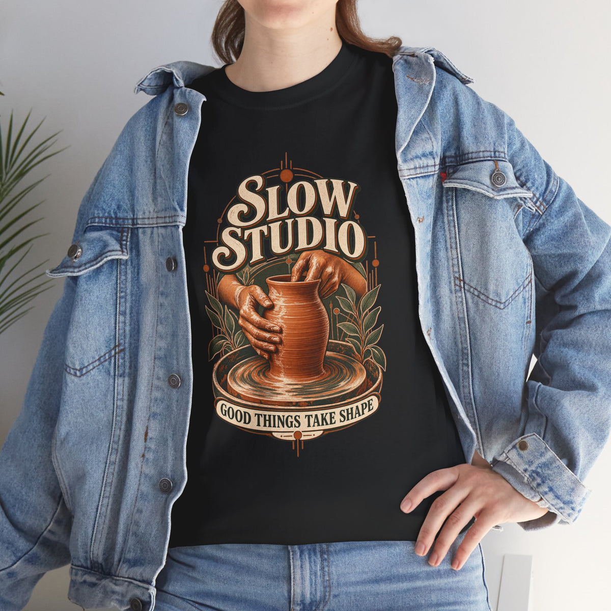 Slow Studio Pottery Wheel Graphic Tee | Good Things Take Shape | Gildan 5000