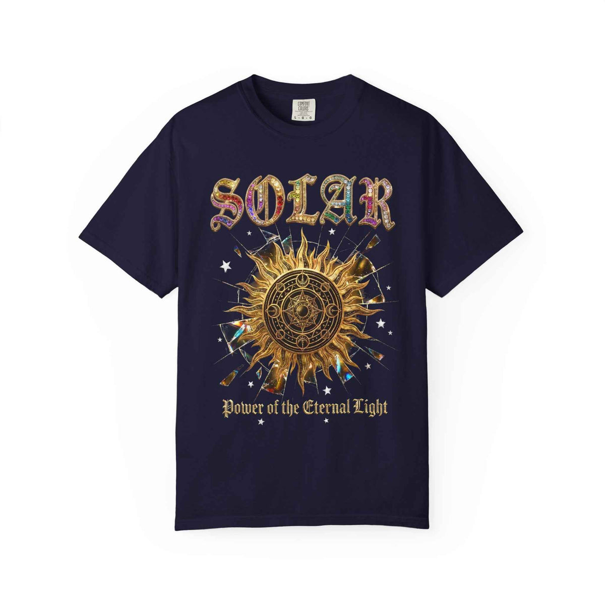 Vintage Sun Print Graphic T-Shirt - Retro Solar Symbol Design