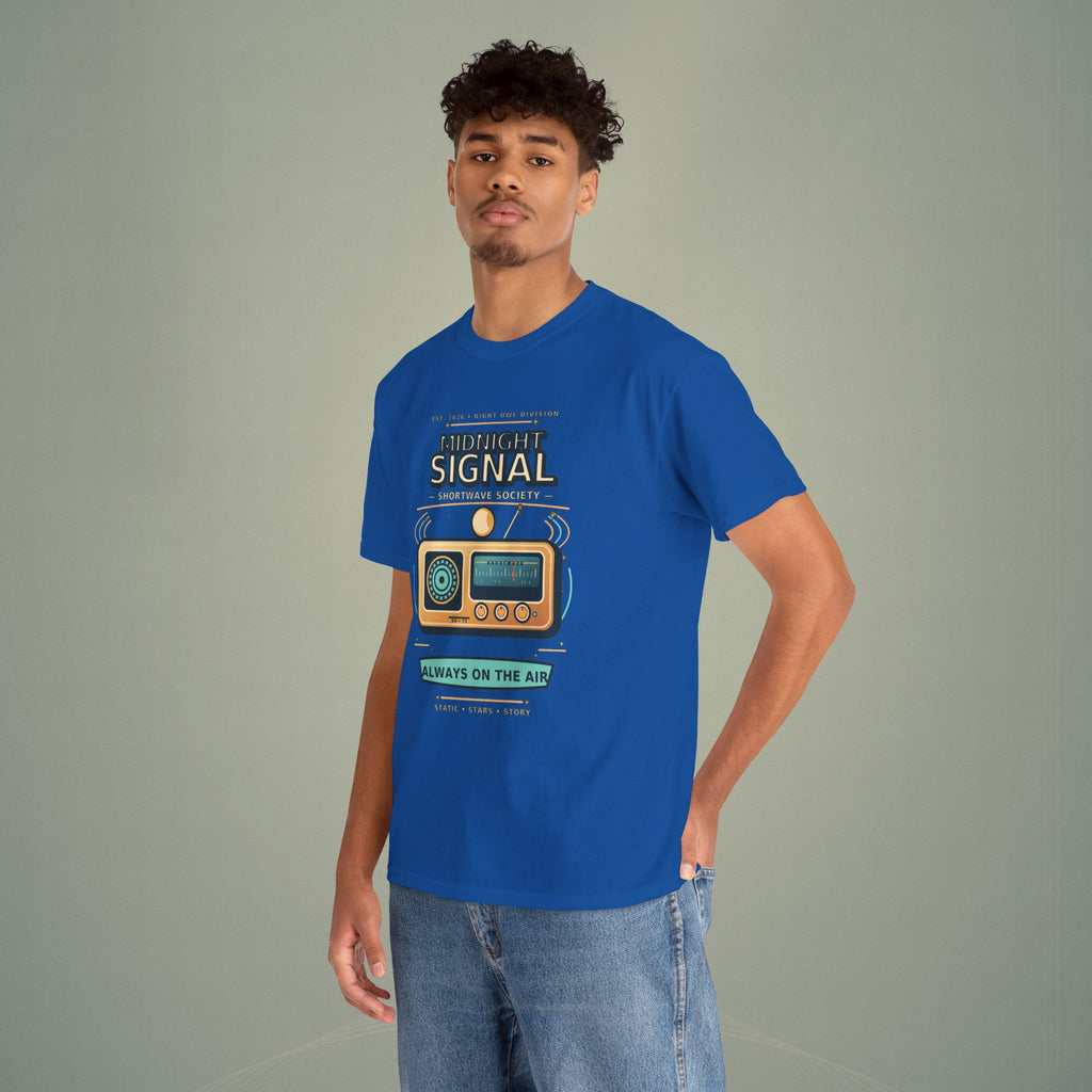 Midnight Signal Shortwave Society Tee | Vintage Ham Radio Operator Graphic Shirt | Gildan 5000