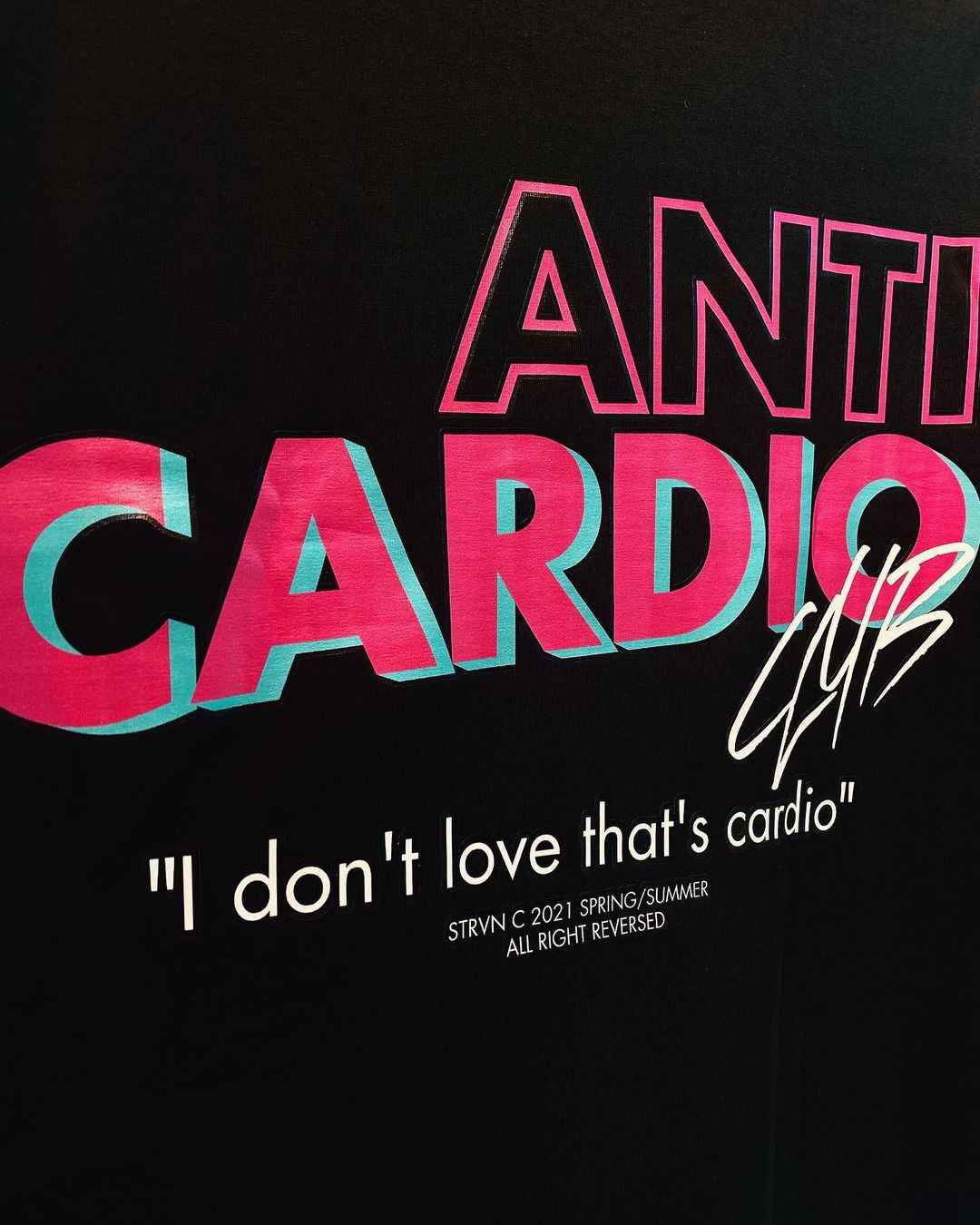 Anti Cardio Gym Graphic Tee - Heavyweight Cotton Half Sleeve Relaxed Fit Streetwear Workout T-Shirt