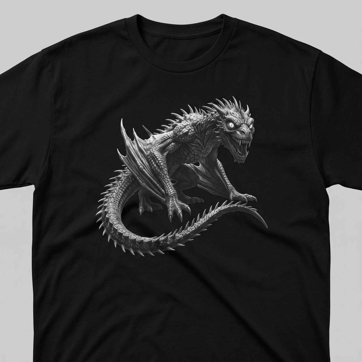 Fierce Dragon Graphic Tee - Dark Fantasy Streetwear Tee