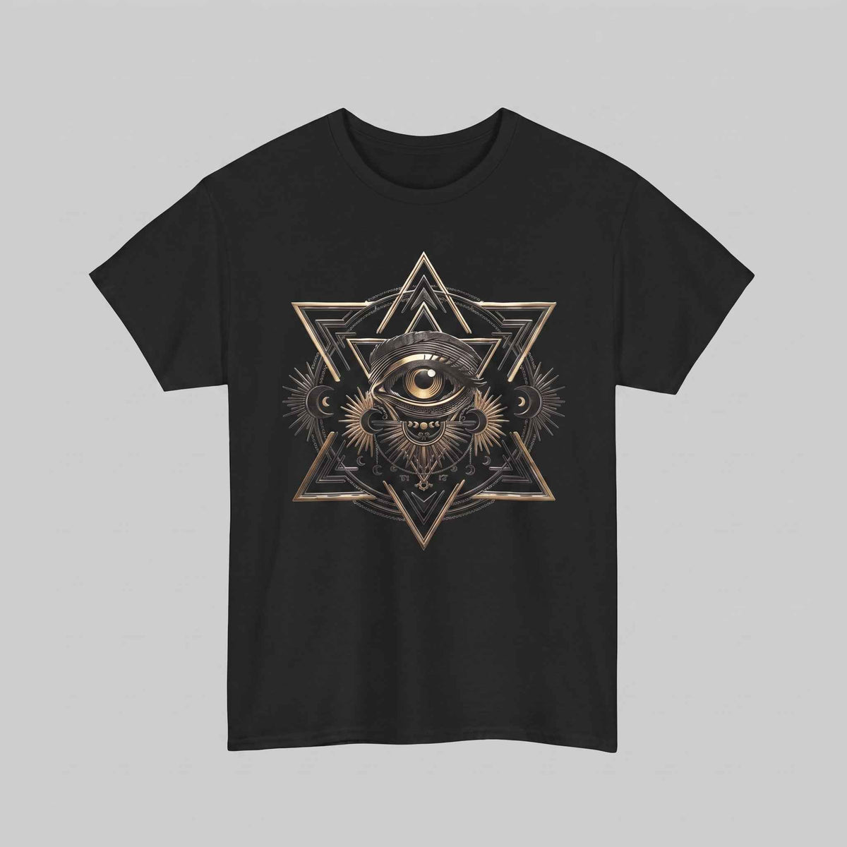 Mystic Eye & Sacred Geometry Graphic Tee - Dark Alternative Streetwear