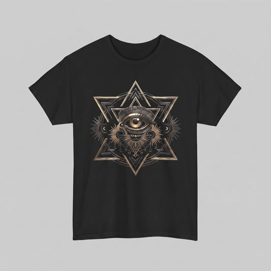 Mystic Eye & Sacred Geometry Graphic Tee - Heavy Cotton Streetwear