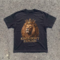 Lion King Crown Tee - Motivational Confidence Quote Shirts for Bold Leaders