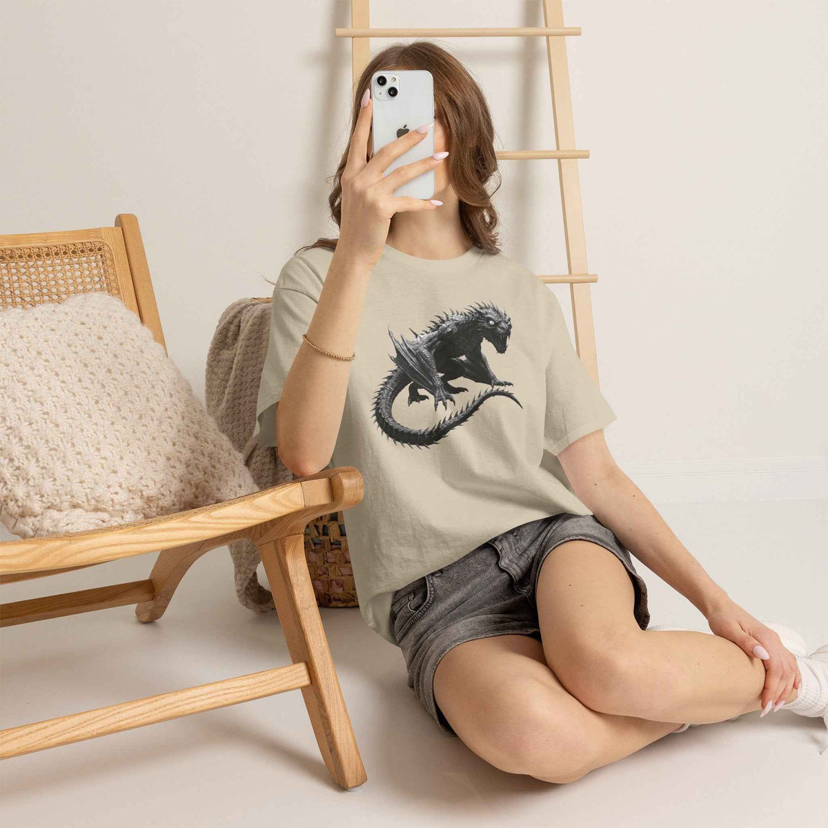 Fierce Dragon Graphic Tee - Dark Fantasy Streetwear Tee