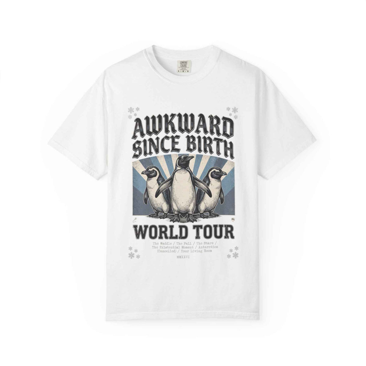 Vintage Washed Comfort Colors Penguin Tour Ironic Tee - Heavyweight Boxy