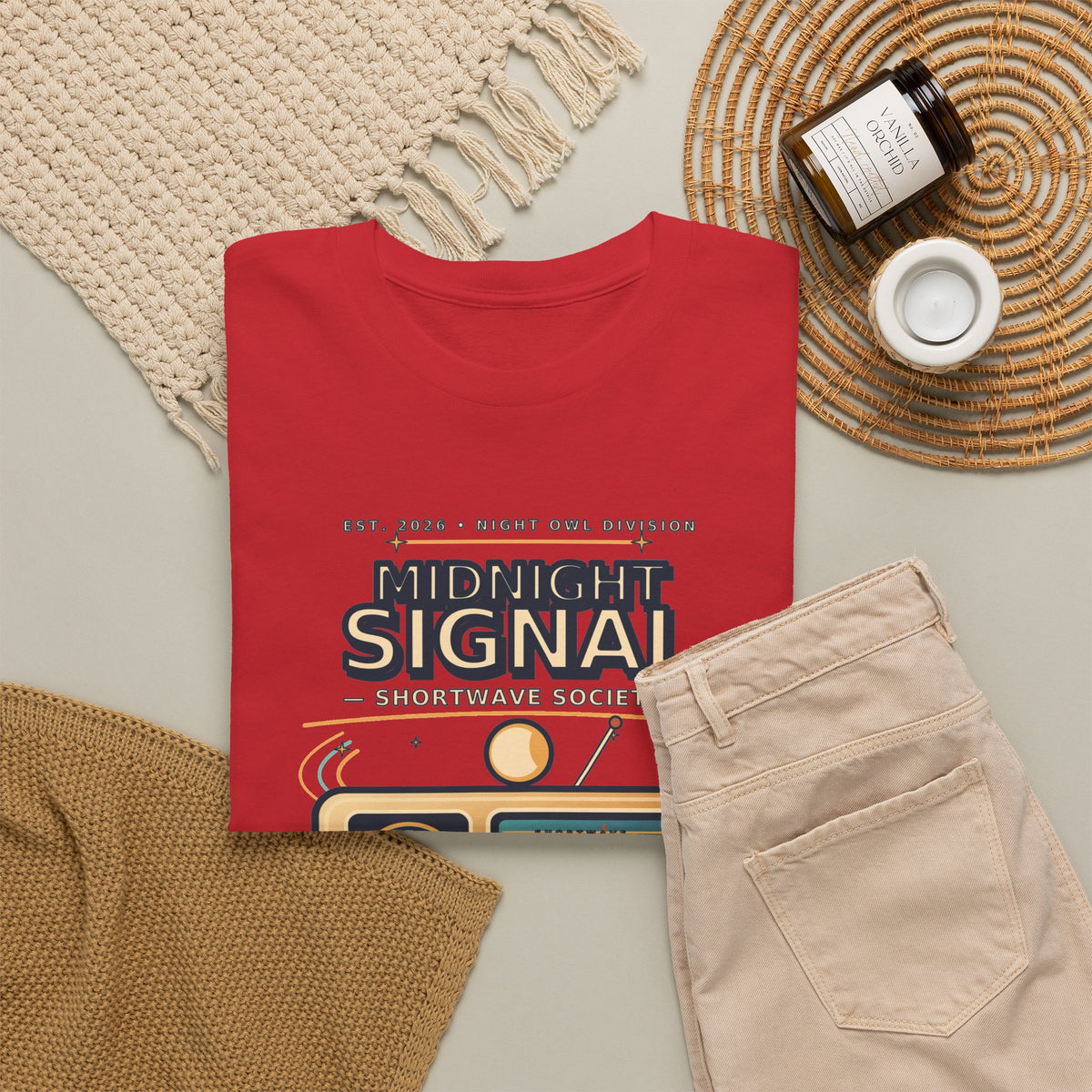 Midnight Signal Shortwave Society Tee | Vintage Ham Radio Operator Graphic Shirt | Gildan 5000