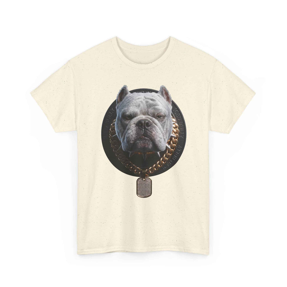 Bulldog Chain Shirt: 'Dog Tag' Graphic Tee for Dog Lovers