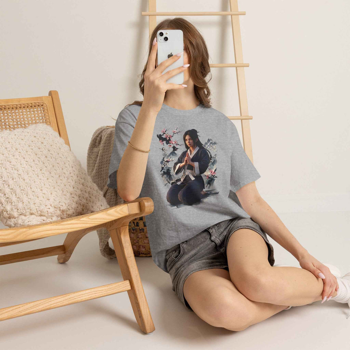 Japanese Aesthetic Kunoichi Sakura Graphic T-Shirt Anime