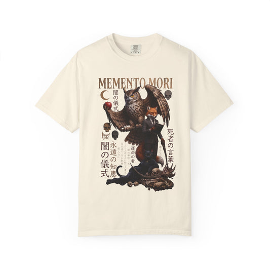 Memento Mori Graphic Tee | Vintage Celestial Gothic Shirts for Men & Women | Japanese Streetwear Aesthetics Heavyweight Comfort Colors 1717 T-Shirt