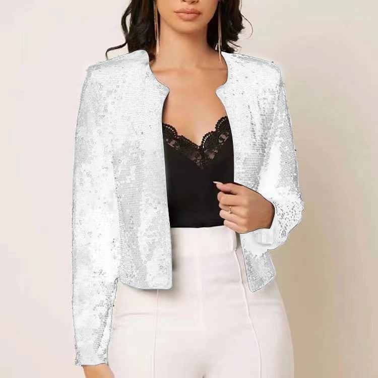 Women's Sequin Short Coat: Sparkle for Winter Style