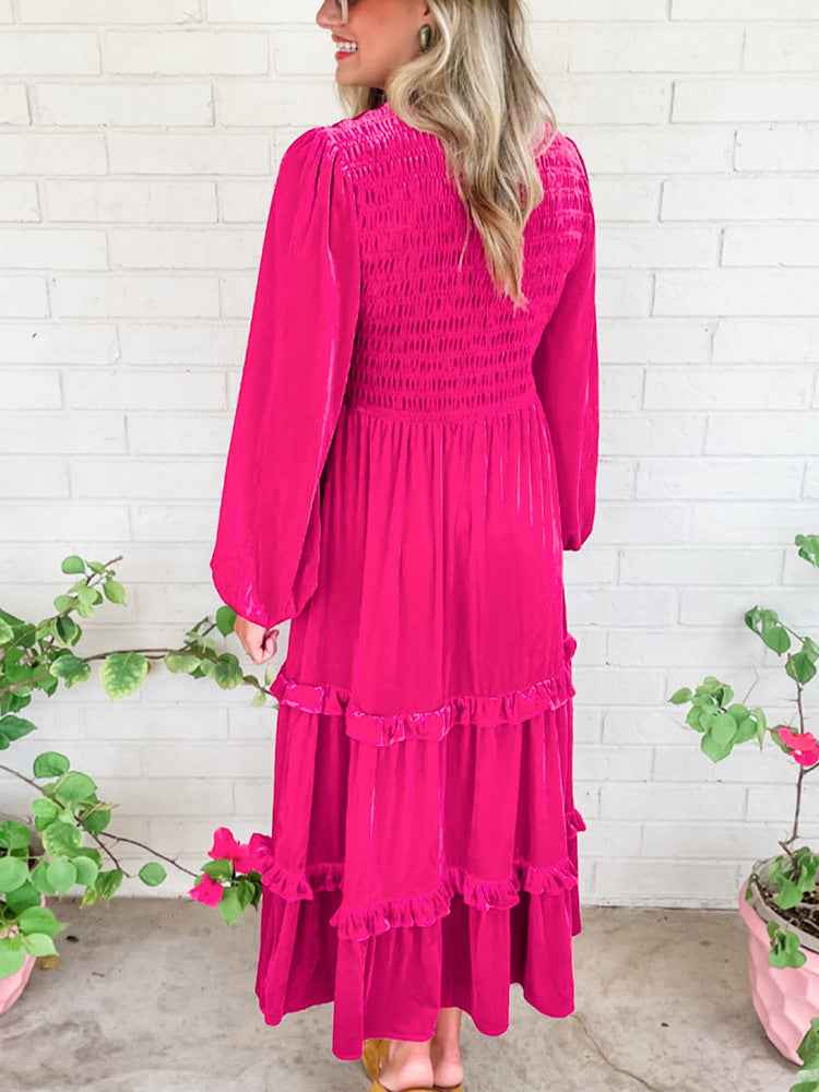 Solid Color Velvet Dress for Women - Elegant One-Step Skirt Style
