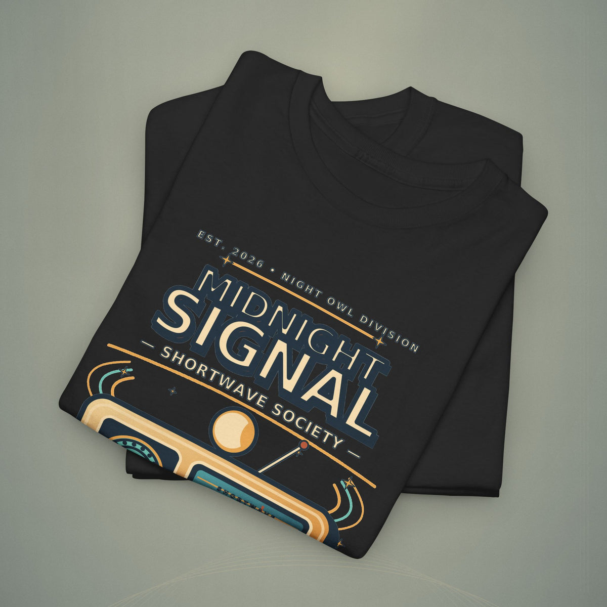Midnight Signal Shortwave Society Tee | Vintage Ham Radio Operator Graphic Shirt | Gildan 5000