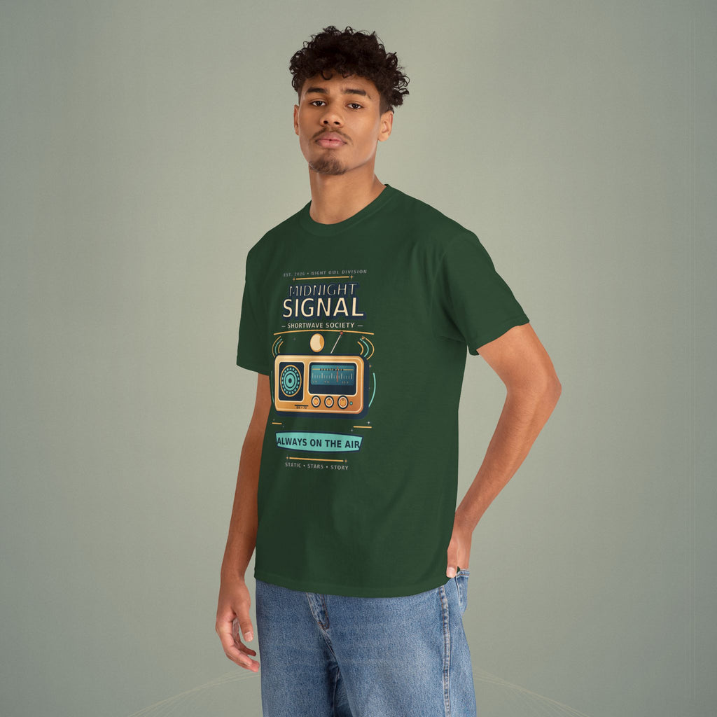 Midnight Signal Shortwave Society Tee | Vintage Ham Radio Operator Graphic Shirt | Gildan 5000