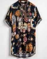 Vintage Floral Linen Shirt: Lightweight Button-Up Urban Casual
