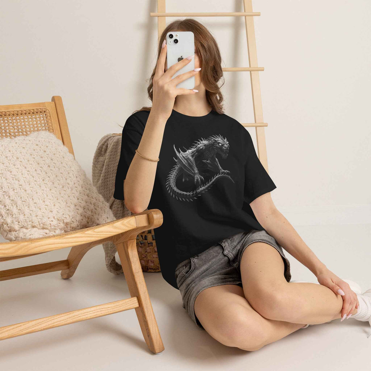 Fierce Dragon Graphic Tee - Dark Fantasy Streetwear Tee