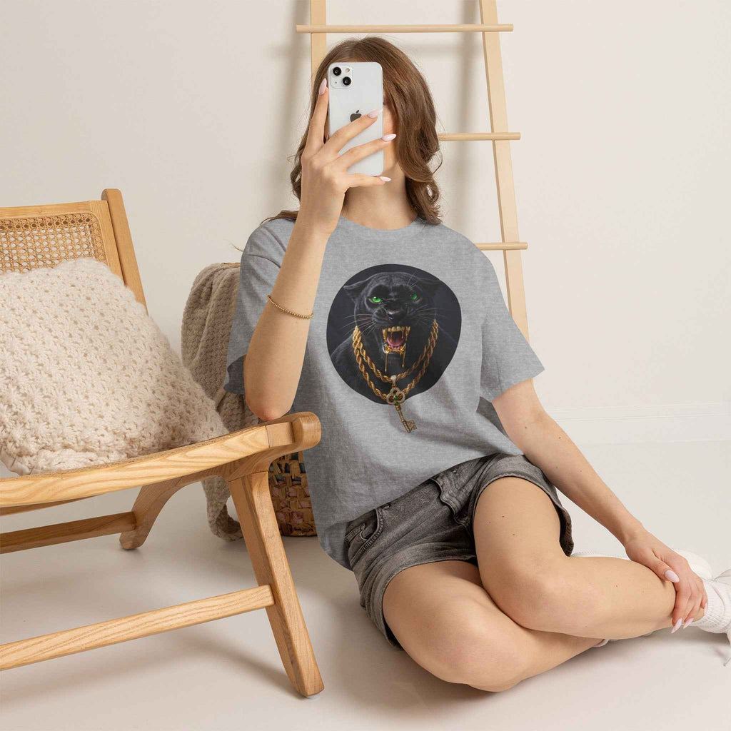 White Iced Out Panther Graphic Tee - Premium Heavy Cotton Streetwear