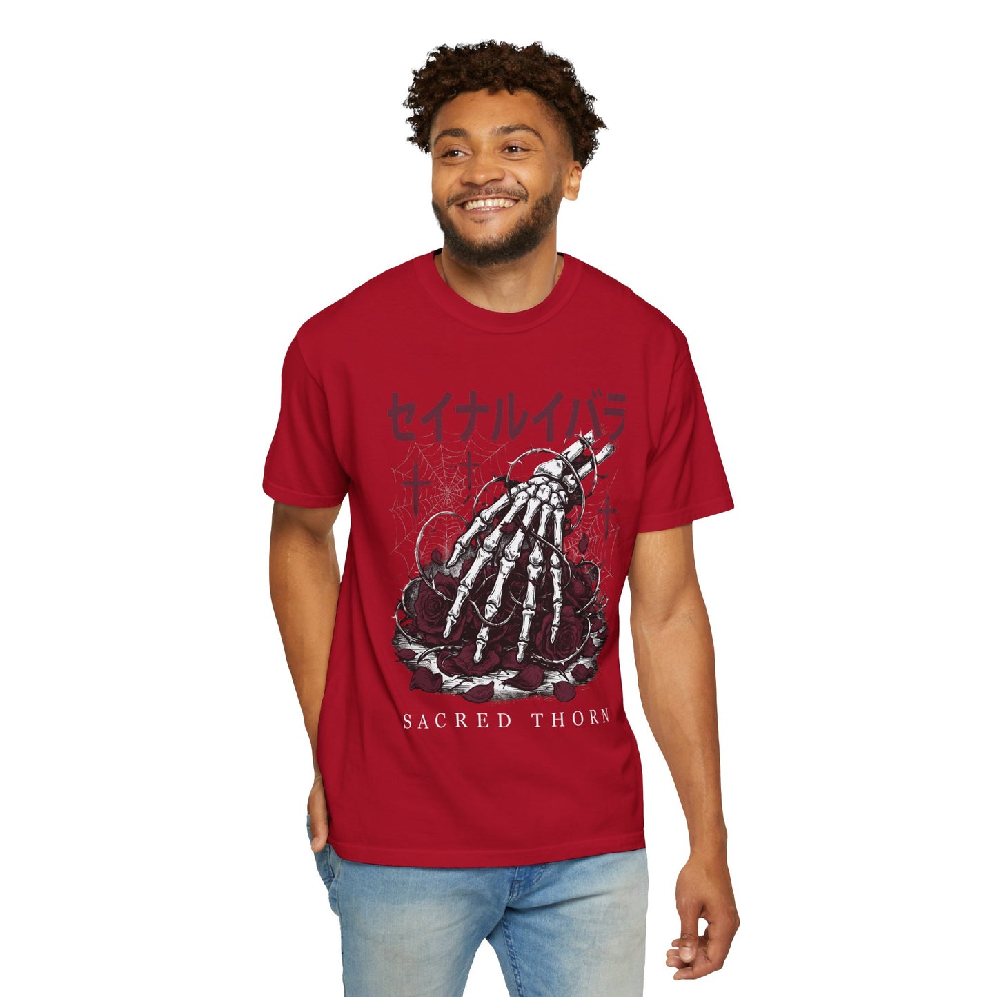 T-Shirt — Sacred Thorn Skeleton Hands Graphic Tee (セイナルイバラ)