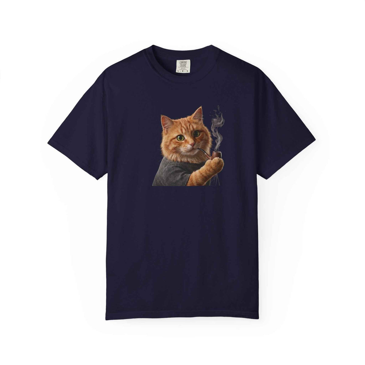 Funny Orange Cat Smoking Pipe Graphic Tee, Harajuku Streetwear, Cozy Kitten