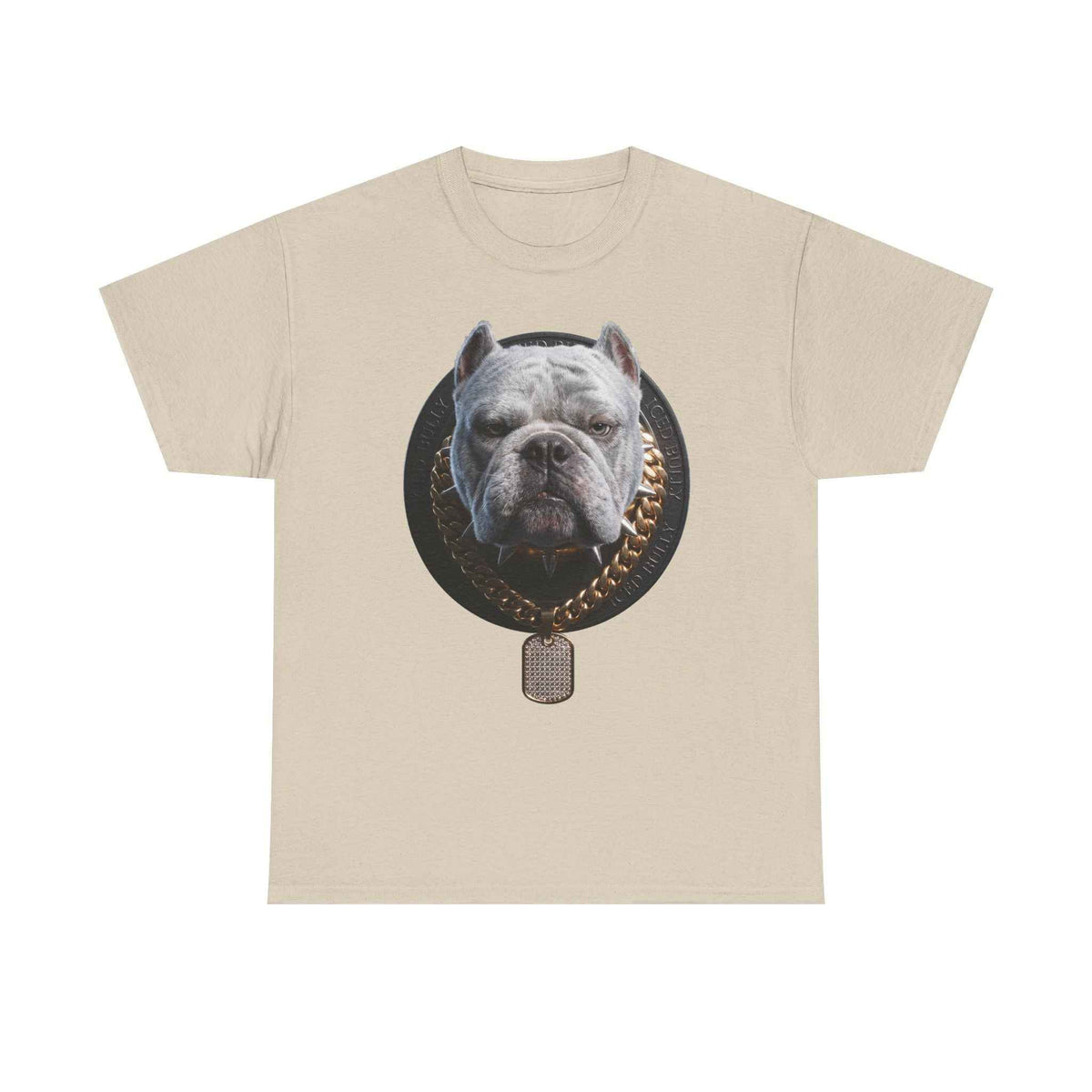 Bulldog Chain Shirt: 'Dog Tag' Graphic Tee for Dog Lovers