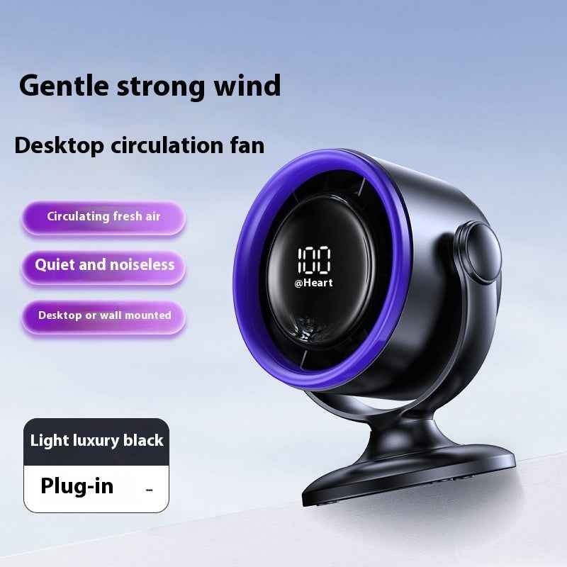 USB Rechargeable Wall-Mount Digital Fan Clip Display - Desktop Air Circulator