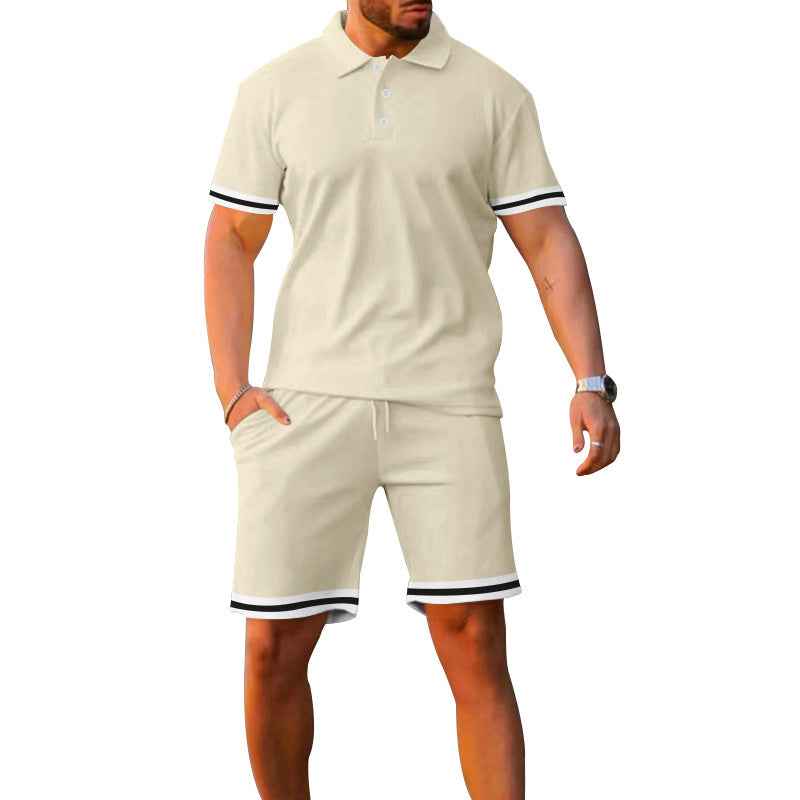 Lapel Short-sleeved Shorts Two-piece Sports And Leisure Men's Suit