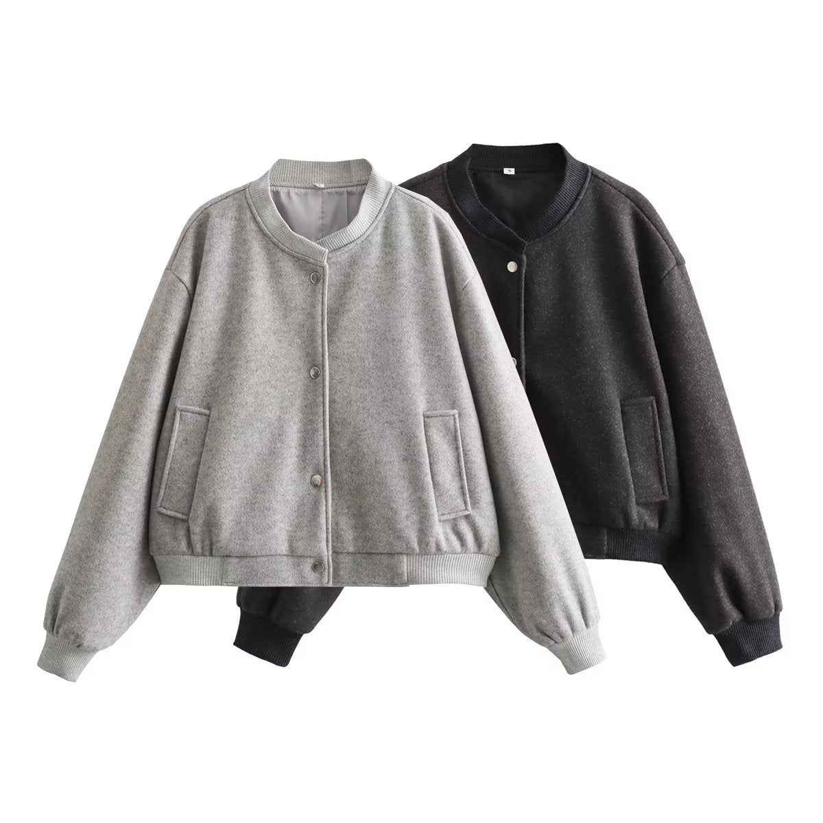 Women's Casual Long-sleeved Soft Short Bomber Jacket
