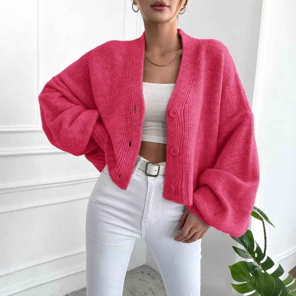 Women's Casual Loose V-Neck Jacket