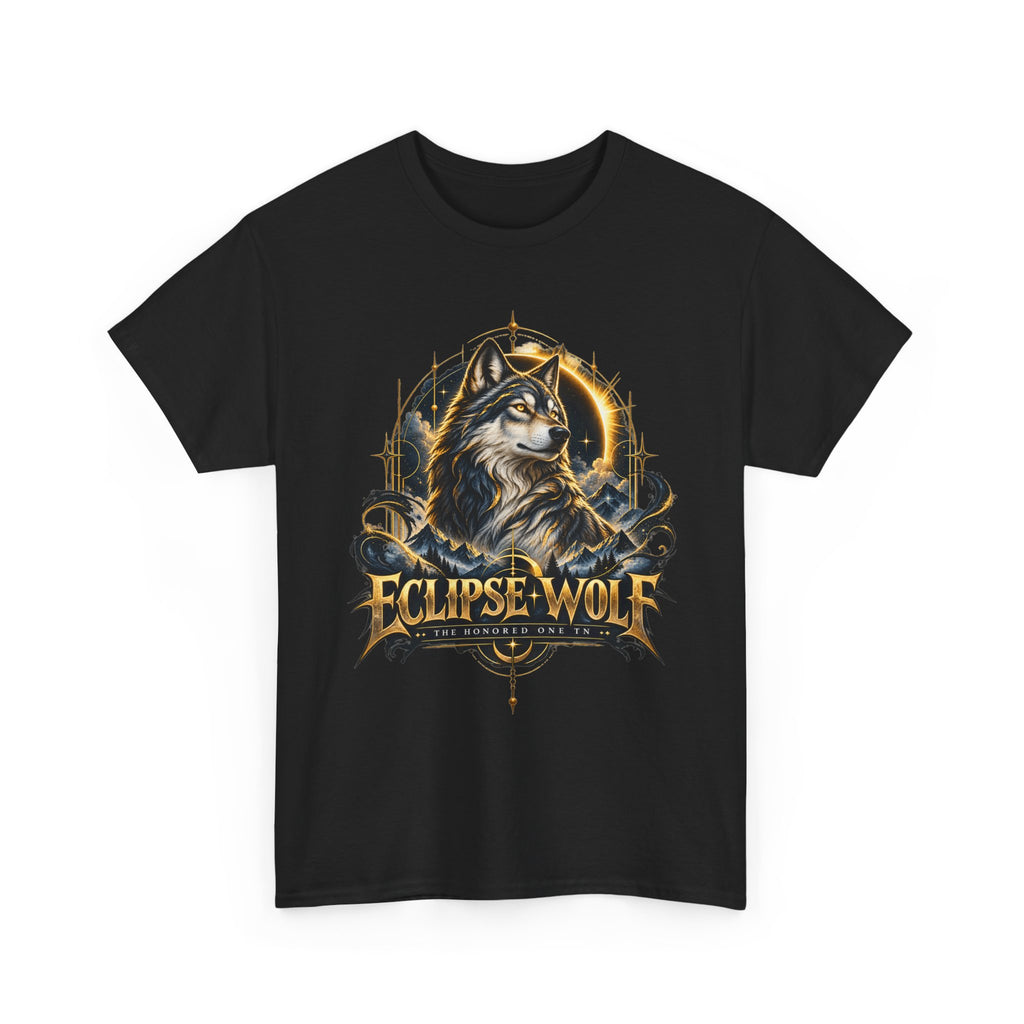 Eclipse Wolf Graphic Tee | Celestial Wolf Streetwear | Gildan 5000