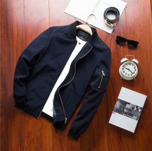Vintage Slim Fit Bomber Jacket, Urban Streetwear