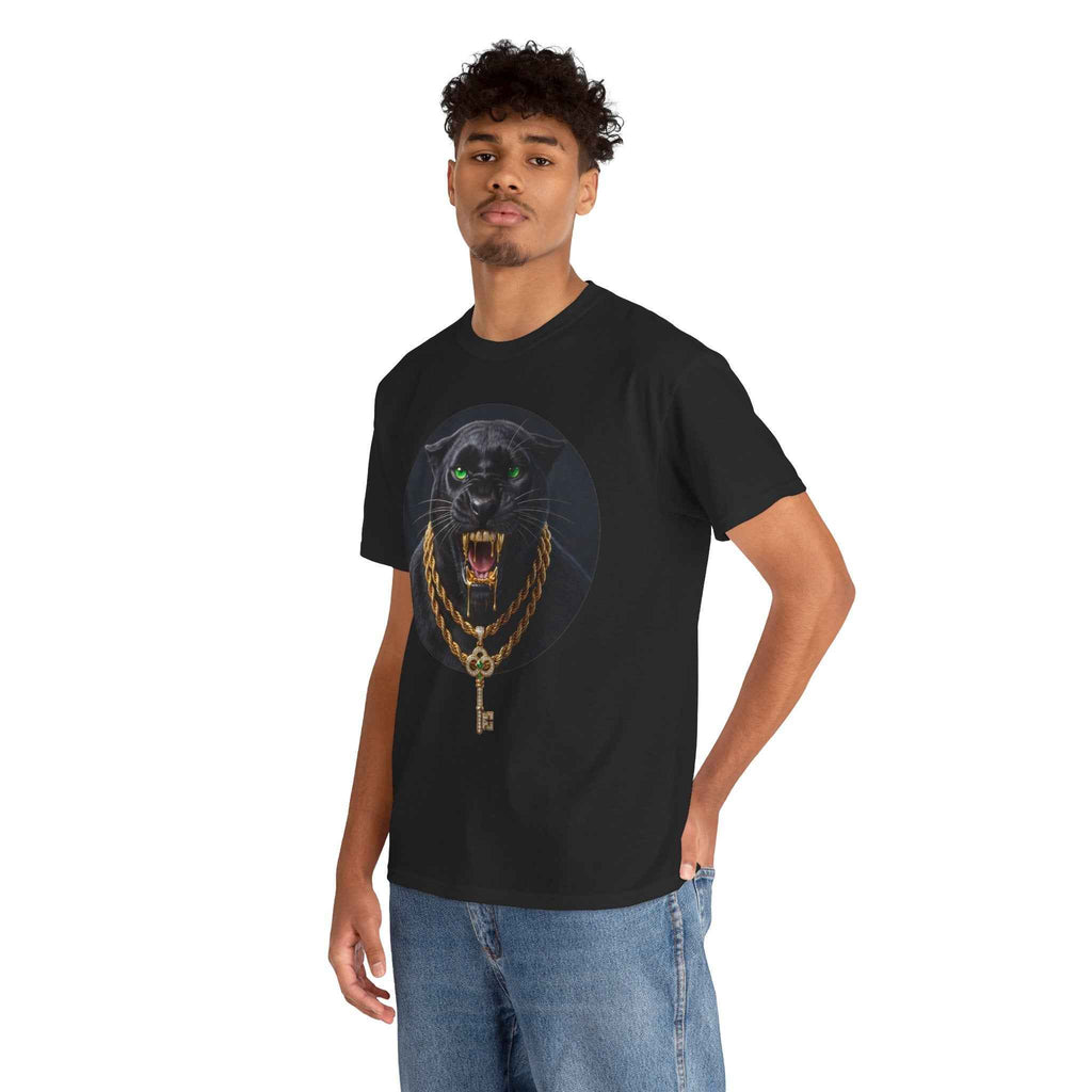 White Iced Out Panther Graphic Tee - Premium Heavy Cotton Streetwear